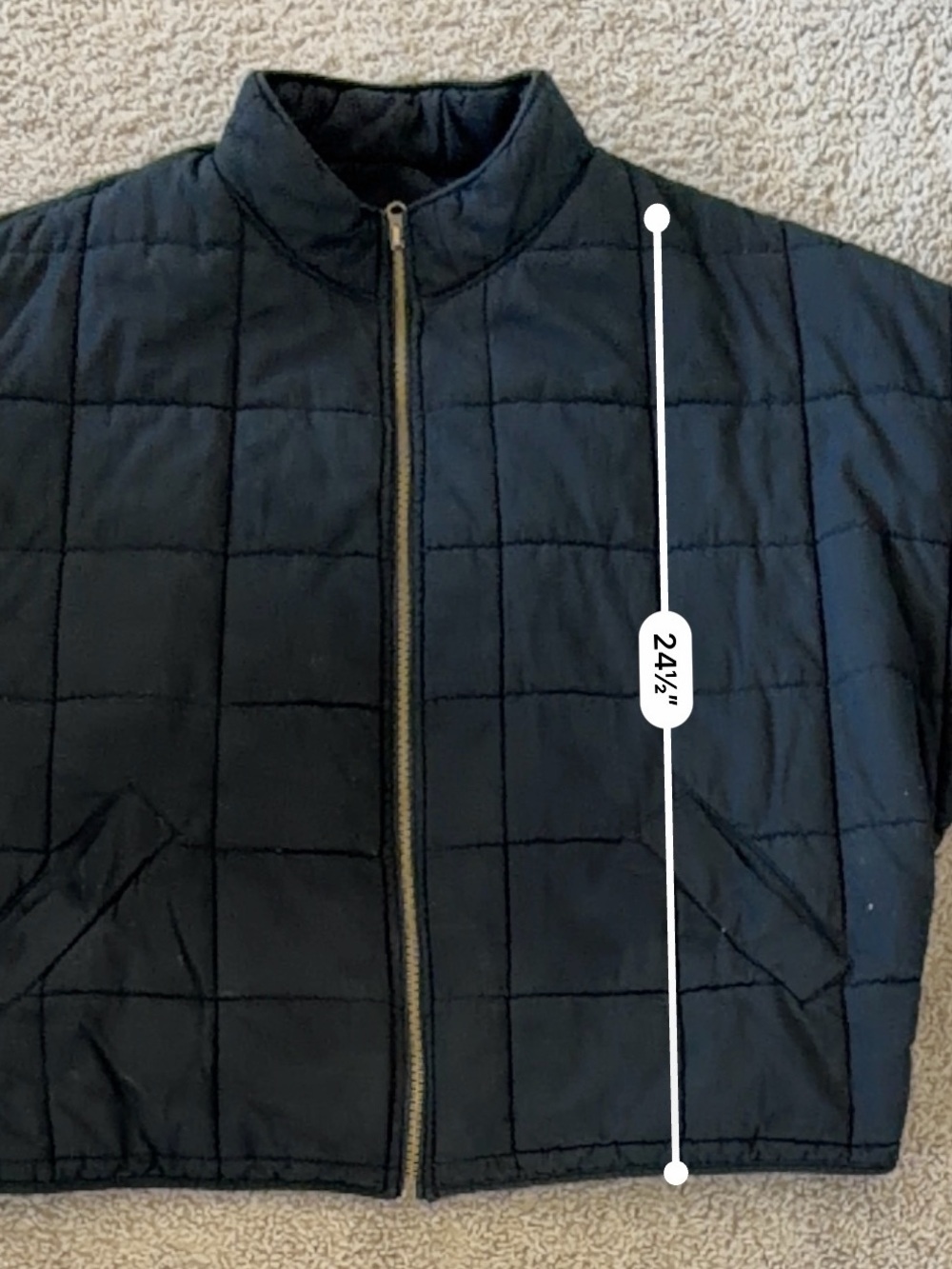 Classic Black Quilted Puffer Jacket Womens Zip Front Stand Collar L XL - Picture 8 of 10